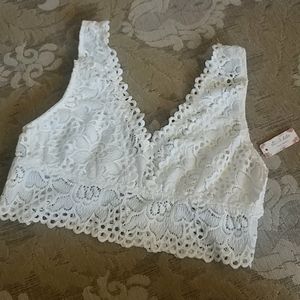 Altar'd State Ivory Lace V Bralette